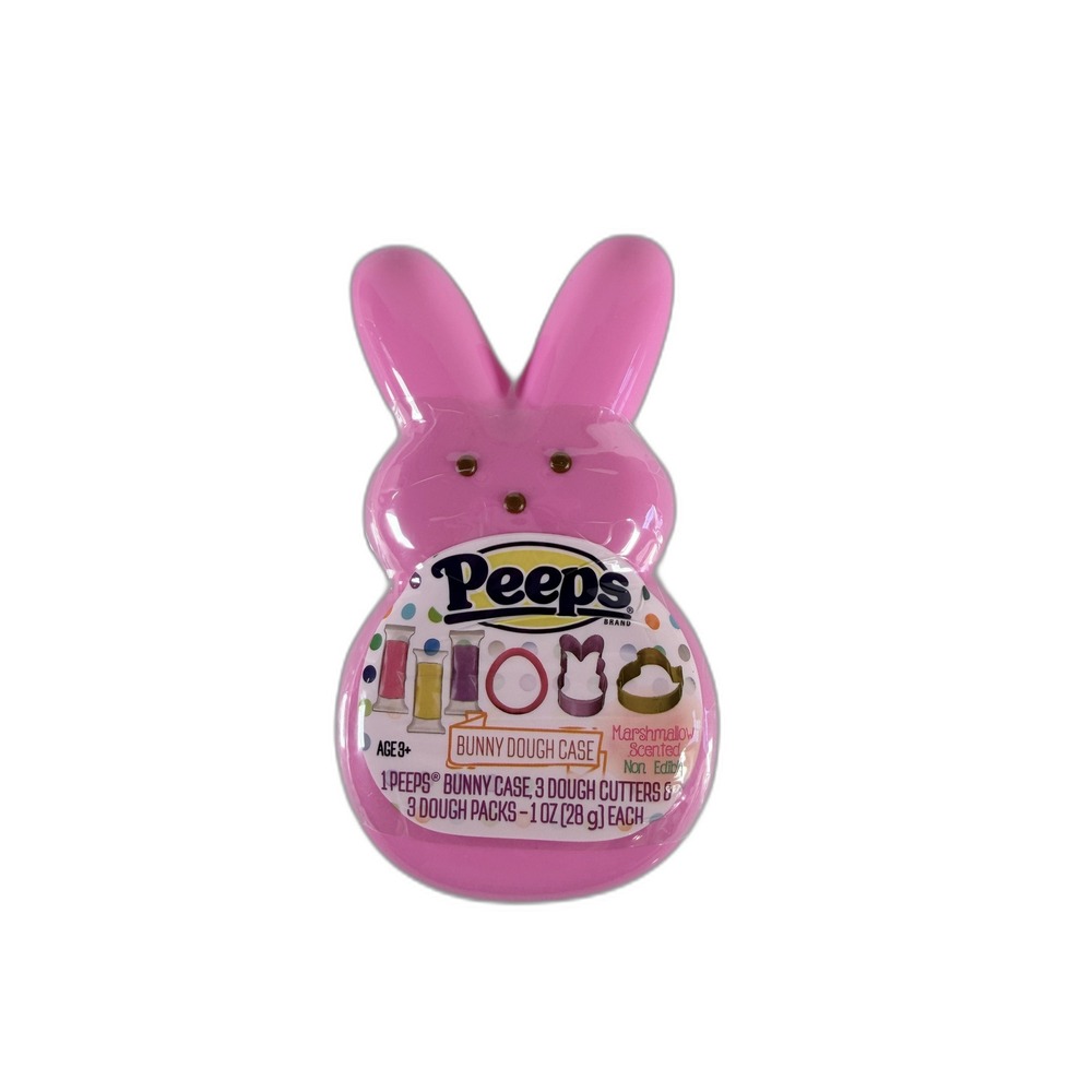 Peeps‎ Bunny Dough Case Pink Marshmallow Scented 3 Cutters 3 Dough Packs A1-2236